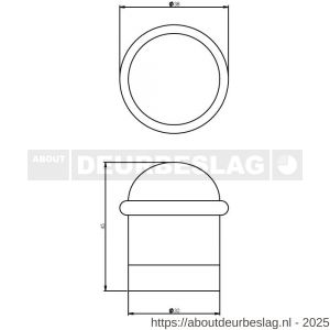Intersteel Living 4420 deurstop met ring mat zwart - R26007385 - afbeelding 3