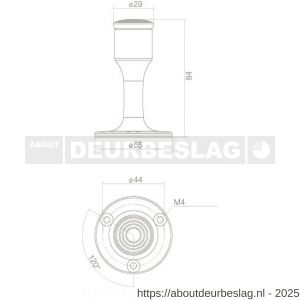 Intersteel Living 4420 deurstop recht model mat zwart - R26000980 - afbeelding 2