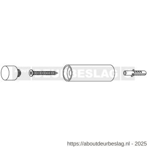 Intersteel Living 4421 deurstop wandmontage diameter 22x80 mm zwart - R26009198 - afbeelding 3