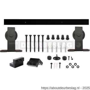 Intersteel Living 4501 schuifdeursysteem 2 m Basic Top hangrollen recht 130 mm staal mat zwart - R26008311 - afbeelding 4