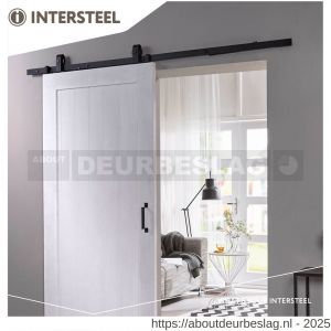 Intersteel Living 4501 schuifdeursysteem 2 m Basic Top hangrollen recht 130 mm staal mat zwart - R26008311 - afbeelding 3