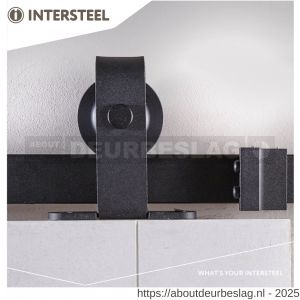Intersteel Living 4501 schuifdeursysteem 2 m Basic Top hangrollen recht 130 mm staal mat zwart - R26008311 - afbeelding 5
