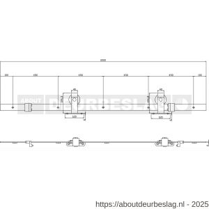 Intersteel Living 4915 DIY schuifdeur Cubo zwart met mat glas 980x2150x28 mm met zwart ophangsysteem Basic-Top - R26009961 - afbeelding 5