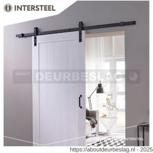 Intersteel Living 4501 set van 2 rollers recht voor schuifdeursysteem 450101 inclusief bevestiging mat zwart - R26008312 - afbeelding 3