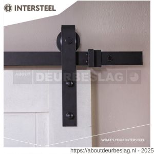 Intersteel Living 4501 schuifdeursysteem 2 meter hangrollen recht 290 mm staal mat zwart - R26007034 - afbeelding 4