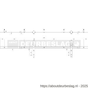 Intersteel Living 4915 DIY schuifdeur Cubo zwart met mat glas 980x2150x28 mm en zwart ophangsysteem Basic - R26009960 - afbeelding 5