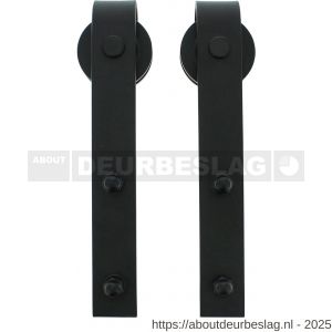 Intersteel Living 4501 set van 2 rollers recht voor schuifdeursysteem 450101 inclusief bevestiging mat zwart - R26008312 - afbeelding 1