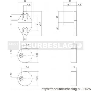 Intersteel Living 4501 set geleide- en afstandhouders voor schuifdeursysteem inclusief bevestiging zwart - R26008313 - afbeelding 2