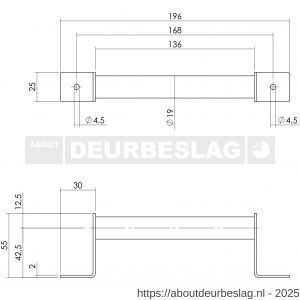Intersteel Living 4501 handgreep 195 mm ronde greep voor schuifdeur zwart - R26008315 - afbeelding 2