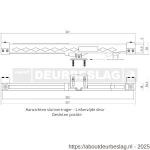 Intersteel Living 4501 sluitvertrager 3.0 railmontage universeel voor schuifdeursysteem zwart - R26009199 - afbeelding 3