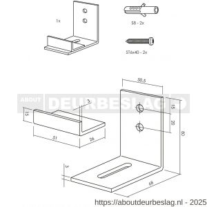 Intersteel Living 4501 verstelbare deurgeleider voor onderzijde schuifdeur zwart - R26008321 - afbeelding 2