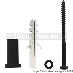 Intersteel Living 4501 set van 5 verlengde ronde steunen 50 mm voor rail schuifdeursysteem mat zwart - R26008323 - afbeelding 1