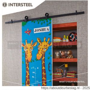 Intersteel Living 4501 schuifdeursysteem 2 m Modern Top hangrollen met open wiel 155 mm staal mat zwart - R26008326 - afbeelding 2