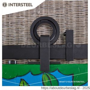 Intersteel Living 4501 schuifdeursysteem 2 m Modern Top hangrollen met open wiel 155 mm staal mat zwart - R26008326 - afbeelding 5