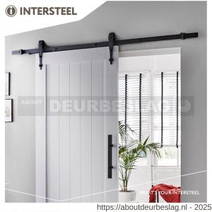 Intersteel Living 4501 schuifdeursysteem 2 m Classic hangrollen pijlvorm 290 mm staal mat zwart - R26008328 - afbeelding 5