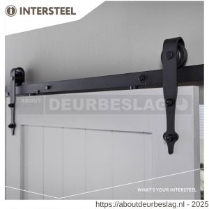 Intersteel Living 4501 schuifdeursysteem 2 m Classic hangrollen pijlvorm 290 mm staal mat zwart - R26008328 - afbeelding 1