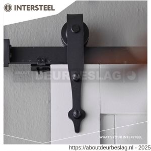 Intersteel Living 4501 schuifdeursysteem 2 m Classic hangrollen pijlvorm 290 mm staal mat zwart - R26008328 - afbeelding 4
