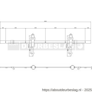 Intersteel Living 4501 schuifdeursysteem 2 m Classic hangrollen pijlvorm 290 mm staal mat zwart - R26008328 - afbeelding 2