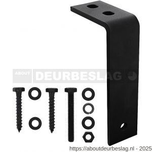 Intersteel Living 4501 set van 5 plafondbeugels 216 mm voor schuifdeursysteem 2 meter staal mat zwart - R26009201 - afbeelding 1
