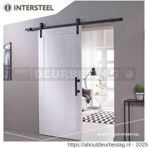 Intersteel Living 4501 deurgreep T-vorm diameter 25x305 mm met schuifdeurkom 220x60 mm zwart - R26009482 - afbeelding 3