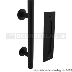 Intersteel Living 4501 deurgreep T-vorm diameter 25x305 mm met schuifdeurkom 220x60 mm zwart - R26009482 - afbeelding 1