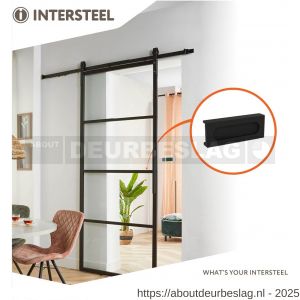 Intersteel Living 4501 schuifdeurkom opschroevend 100x38 mm voor aluminium schuifdeur Cubo zwart - R26009954 - afbeelding 3