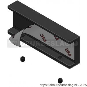 Intersteel Living 4501 schuifdeurkom opschroevend 100x38 mm voor aluminium schuifdeur Cubo zwart - R26009954 - afbeelding 4