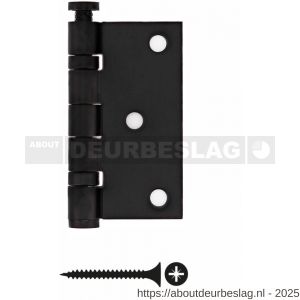Intersteel Living 4625 kogellagerscharnier recht 3 inch 76x76x2.5 mm zwart - R26008335 - afbeelding 2