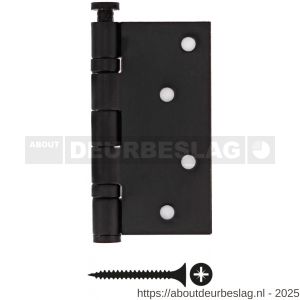 Intersteel Living 4625 kogellagerscharnier recht 3.5 inch 89x89x2.5 mm zwart - R26008336 - afbeelding 2