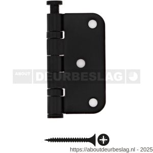 Intersteel Living 4625 kogellagerscharnier afgerond 3 inch 76x76x2.5 mm zwart - R26008337 - afbeelding 2