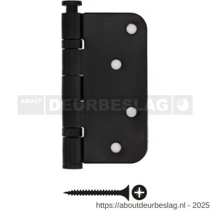 Intersteel Living 4625 kogellagerscharnier afgerond 3.5 inch 89x89x2.5 mm CE EN 1935 2002 RVS zwart - R26008338 - afbeelding 2