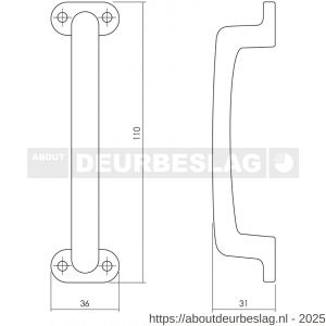 Intersteel Living 5615 handgreep 777 110 mm mat zwart - R26007795 - afbeelding 2