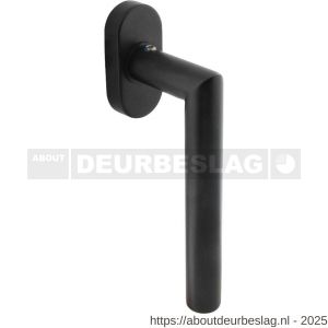 Intersteel Living 6156 raamkruk Jura op stalen ovale rozet stift 7x35 mm RVS zwart - R26010335 - afbeelding 1
