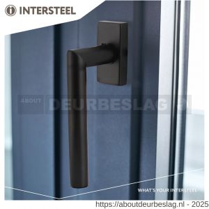 Intersteel Living 6156 raamkruk Jura op stalen rechthoekige rozet stift 7x35 mm RVS zwart - R26010336 - afbeelding 2