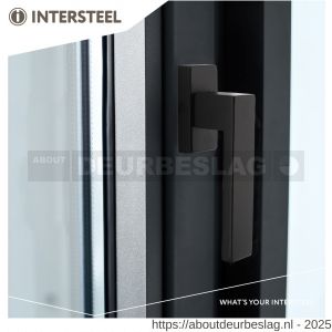 Intersteel Living 6156 raamkruk Amsterdam op stalen rechthoekige rozet stift 7x35 mm RVS zwart - R26010337 - afbeelding 2