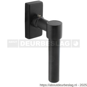 Intersteel Living 6156 raamkruk L-vorm recht op stalen rechthoekige rozet stift 7x35 mm RVS zwart - R26010338 - afbeelding 1