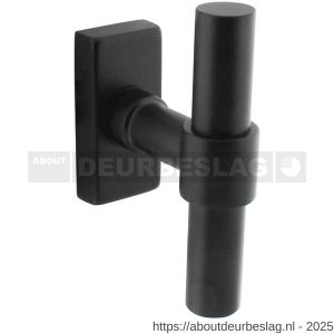 Intersteel Living 6156 raamkruk T-vorm recht op stalen rechthoekige rozet stift 7x35 mm RVS zwart - R26010339 - afbeelding 1