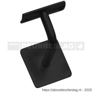 Intersteel Living 7300 leuninghouder gebogen vierkant hol zwart - R26009213 - afbeelding 1