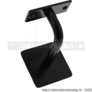 Intersteel Living 7300 leuninghouder gebogen vierkant vlak zwart - R26009214 - afbeelding 1