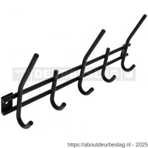 Intersteel Living 7380 garderoberek 378x155 mm 5 haken zwart - R26009215 - afbeelding 1