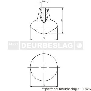 Intersteel Living 8478 knop punt rond 30 mm mat zwart - R26004126 - afbeelding 2