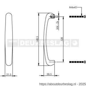Intersteel Living 8753 greep met bolle voet 128 mm mat zwart - R26004408 - afbeelding 2