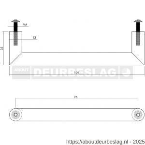 Intersteel Living 8926 meubelgreep hoek 90 graden diameter 13x109 mm boormaat 96 mm zwart - R26009221 - afbeelding 2
