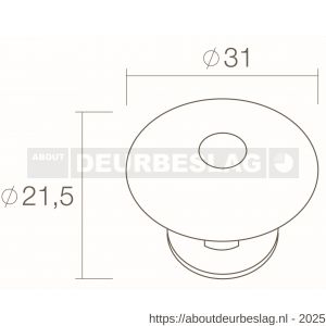 Intersteel Living 8479 knop Rond-Zon 30 mm gebruineerd - R26004148 - afbeelding 2