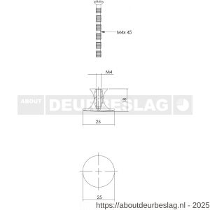Intersteel Living 8480 knop glad rond 25 mm antiek super - R26004156 - afbeelding 2