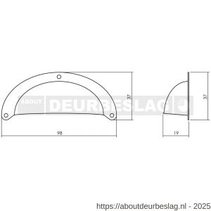 Intersteel Living 8756 komgreep messing geperst antiek - R26007843 - afbeelding 2