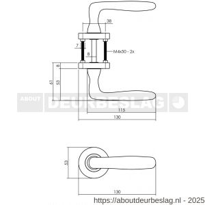 Intersteel Living 1692 deurkruk Bjorn op rozet verdekt diameter 52x10 mm met nokken wit - R26009228 - afbeelding 4