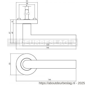 Intersteel Living 1693 deurkruk Bastian op rozet verdekt diameter 52x10 mm met nokken wit - R26009231 - afbeelding 4