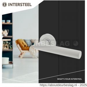 Intersteel Living 1693 deurkruk Bastian op rozet verdekt diameter 52x10 mm met nokken wit - R26009231 - afbeelding 3