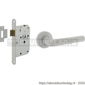 Intersteel Living 1693 set loopslot wit met deurkruk Bastian op rozet diameter 52x10 mm wit - R26011055 - afbeelding 1